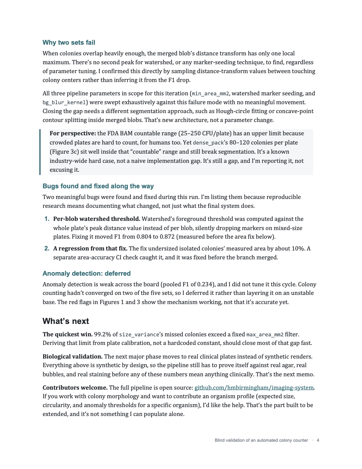 Blind validation memo, page 4